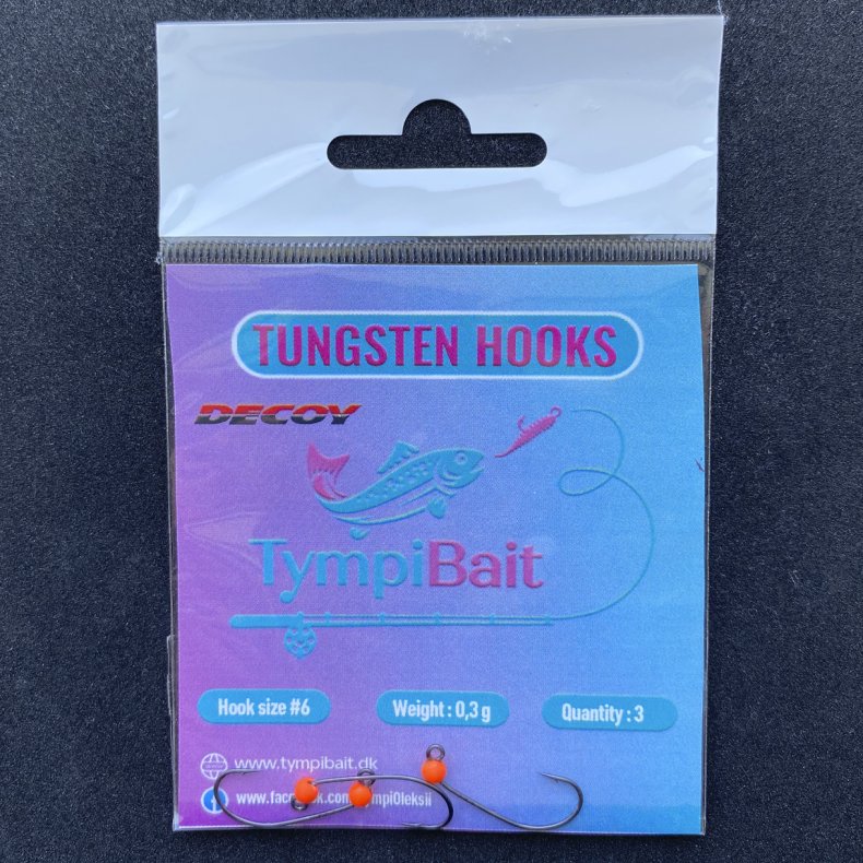 Tungsten Krog (Tungsten Hooks) #6 Orange Fluo 0,3g.